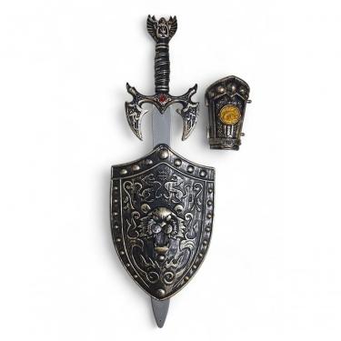 Imagem de Kit Medieval Espada Manopla Escudo Leão Infantil Jr0344