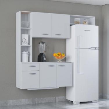 Imagem de Cozinha Poquema Suspensa Com Balcão Isis Branco