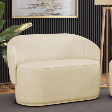 Imagem de Sofá 2 Lugares Namoradeira Orgânica para Sala Malu Bouclê Bege M11 - D'Rossi