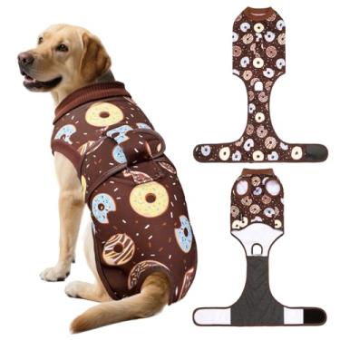Imagem de KAROKU Roupa de recuperação de cães, roupas macias para cães para cirurgias masculinas, macacão respirável para cães, coleira eletrônica e alternativa de cone, macacão anti-lamber para cães pequenos