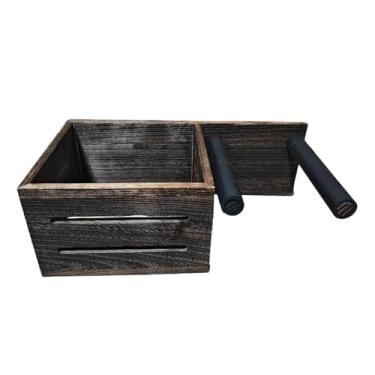 Imagem de predolo Suporte para raquete e bola de tênis, caixa de armazenamento de bolas de madeira, organizador de equipamentos de tênis para montagem na parede para