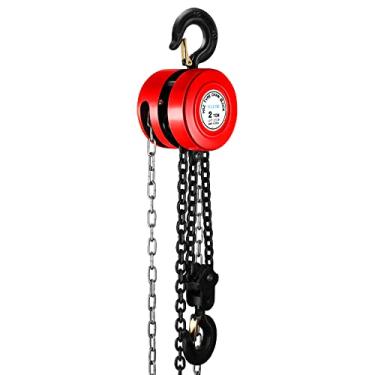 Imagem de YULIZHE Talha De Corrente Manual De 2 Toneladas (4400 Libras) Talha De Bloco De Corrente De Aço Manual Com Altura De Elevação De 10 Pés E Construção De Aço De Nível Industrial, Ideal Para Construção