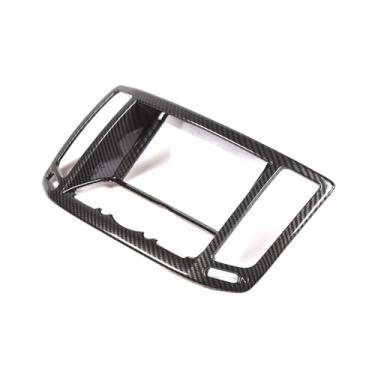 Imagem de Painel central de navegação GPS botão de ajuste de tela A/C saída de ar painel moldura acessórios interiores acabamento compatível com Infiniti G25 G37 2007-2013 (textura de fibra de carbono)