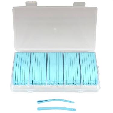 Imagem de Bobby, grampos curvos profissionais para cabelos grossos, garras de cabelo de metal, acessórios de estilo de fixação forte, ferramentas de penteado, 100 peças de caixas (azul)