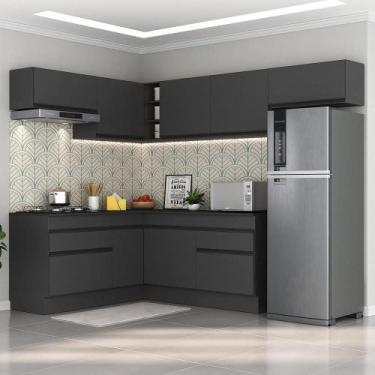 Imagem de Armário De Cozinha Completa De Canto Preto - MULTIMOVEIS