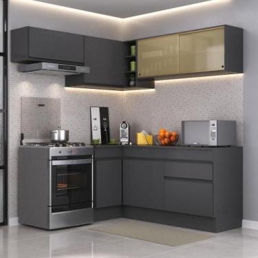 Imagem de Armário De Cozinha Completa De Canto Preto - MULTIMOVEIS