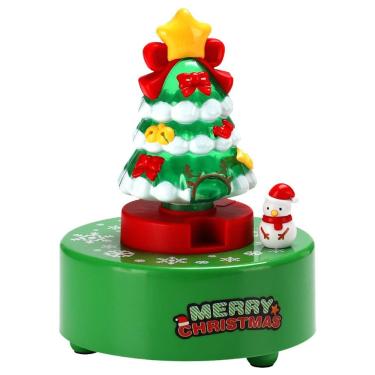 Imagem de Caixa de música para árvore de Natal com estatueta de boneco de neve em plástico