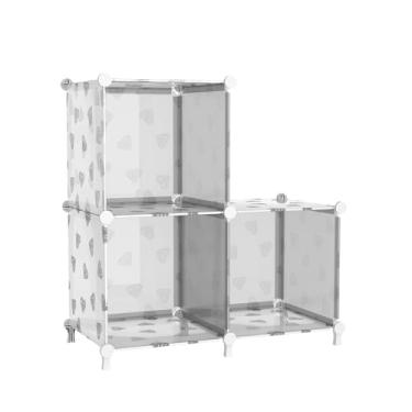 Imagem de UNKU Estante aberta, organizador de armazenamento de 3 cubos, prateleira de exibição de 30 cm para CDs de livros, estante de livros DIY, prateleira de armazenamento ajustável para escritório em casa