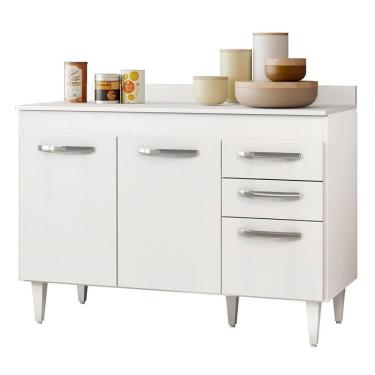 Imagem de Balcão Gabinete Para Pia 120cm Com Tampo 3 Portas 2 Gavetas