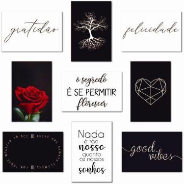 Imagem de Kit Placas Quadros Decorativos 9 peças MDF 20x30 Gratidão