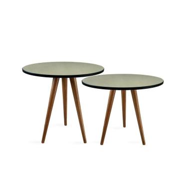 Imagem de Conjunto Mesa Lateral De Canto Tripé Espelhada Preto