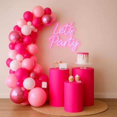 Imagem de Trio Capa Cilindro Festa Decorativas em Helanca Sublimada para Mesa Principal, OPPS® (Pink)