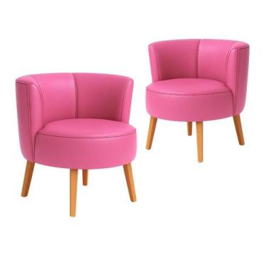 Imagem de Jogo 2 Poltronas Moderna Tecido Corano Para Sala de Espera Aconchegant