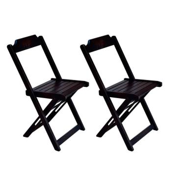 Imagem de Kit 2 Cadeiras De Madeira Dobravel Tabaco - Marrom