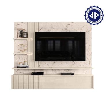 Imagem de Estante Home Theater Suspenso Atena Calacata Off White - Madetec