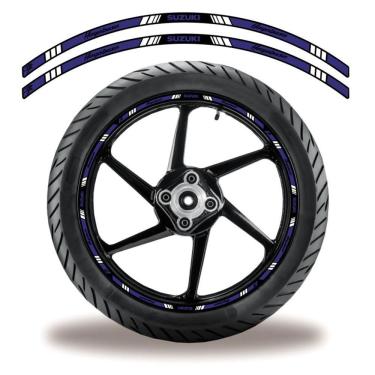 Imagem de Friso De Roda Adesivo Refletivo Suzuki Hayabusa Roxo E Preto