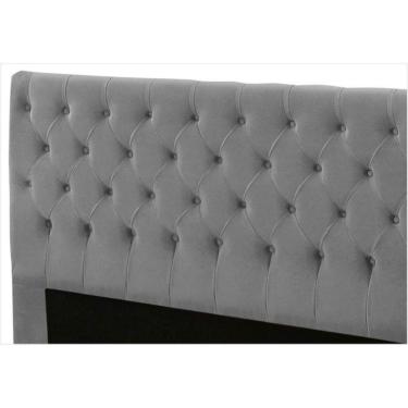 Imagem de Cabeceira Cristal 1,40 Cm Para Cama Box Casal Suede Cinza
