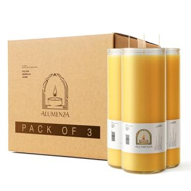 Imagem de Alumenza Vela de 7 dias em frasco de vidro – Cera de parafina sem cheiro de queima limpa – Velas grandes e altas de oração devocional para casa, igreja, memorial, ritual, feitiço e batismo, pacote com