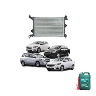 Imagem de Kit Radiador GM Cobalt Spin Prisma Onix 2017 Aditivo Paraflu Rosa 1L Água Desmineralizada 5L