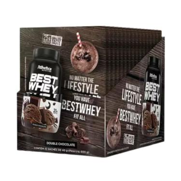 Imagem de Best Whey Atlhetica Nutrition Sabor Chocolate – Display 15 Sachês (35g cada) – 25g de Proteína por Porção, Baixo em Carboidratos, Sem Glúten