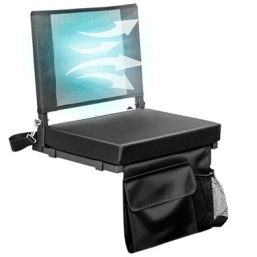 Imagem de Yoteto Assentos de estádio com suporte para as costas, cadeiras de arquibancada com encosto e almofada. Assentos acolchoados grossos incluem alça de ombro