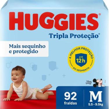Imagem de Fralda Huggies Tripla Proteção Hiper - Tamanho M - Com 92 Unidades