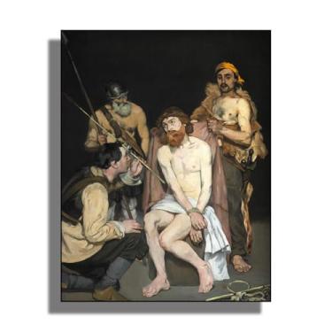 Imagem de OKRA Manet Canvas Wall Art - The Mocking of Christ Posters - pinturas impressionistas famosas - Móveis elegantes e itens decorativos para banheiros, quartos e cozinhas. Sem moldura. 12 x 16 pol/30 x