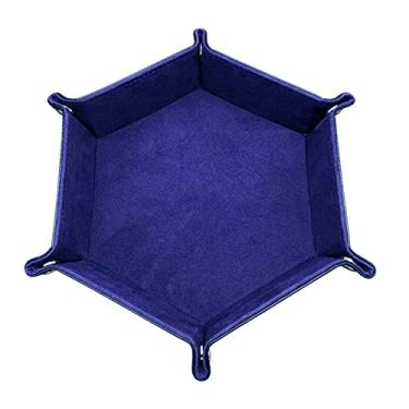 Imagem de Bandeja de Dados Rolagem Plegável com Forro Veludo Externo PU Porta Caixa Armazenamento para Jogos Mesa