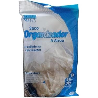 Imagem de Saco Organizador a Vácuo, 50x70cm, PVC Transparente, Redução de Volume 80%, com Zíper Hermético, 1 Unidade