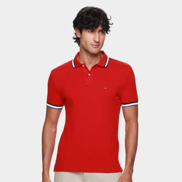 Imagem de Camisa Polo Tommy Hilfiger Slim Fit Cuff Interest Masculina-Masculino