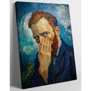 Imagem de Arte de parede de banheiro engraçada mau cheiro decoração de parede de banho humor stink impressão em tela retrato de vaso sanitário pintura a óleo pôster para banheiro banheiro emoldurado 30 x 40 cm