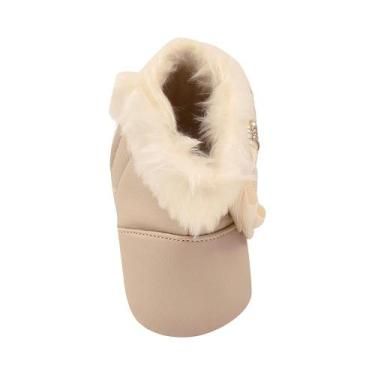 Imagem de Bota Bebê Menina Bege de Pelúcia Confortável e Macia - Bebê Mania, 18