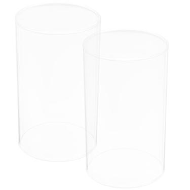 Imagem de Didiseaon Capa de vela de vidro Hurricane 2 peças cúpula de tubo para velas decorativa à prova de vento à prova de poeira