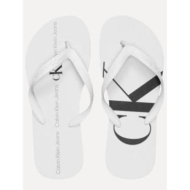 Imagem de Chinelo Calvin Klein Jeans Logo Flow Dark Branco-Masculino