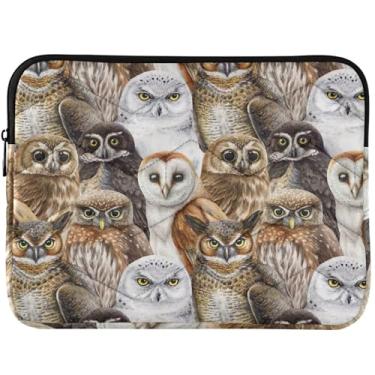 Imagem de Capas de laptop marrom coruja pássaros para MacBook Pro 14 manga acessórios de computador notebook capa universal 13-14 polegadas