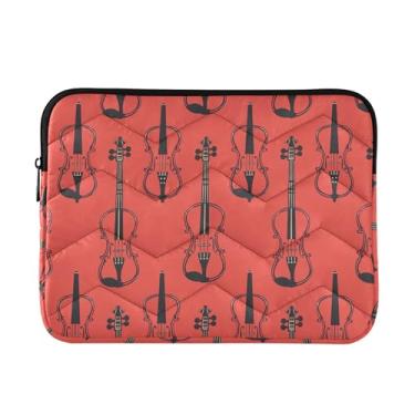 Imagem de Bolsa vermelha violino para mulheres de trabalho, capa para laptop de 15,6 polegadas à prova de choque, capa protetora para transporte de computador, bolsa de trabalho feminina de 15,6 polegadas