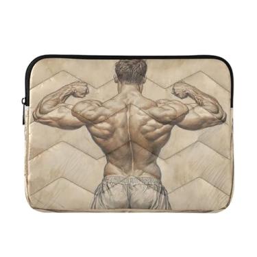 Imagem de Bolsas musculares bege para trabalho, bolsas de computador para laptops para homens, à prova de choque, capa protetora para transporte de computador, bolsa de trabalho feminina de 15,6 polegadas