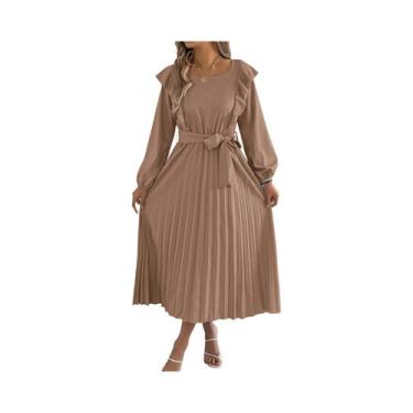 Imagem de Vestido Midi Elegante Em a Para Mulheres, Casual De Primavera E Verão,