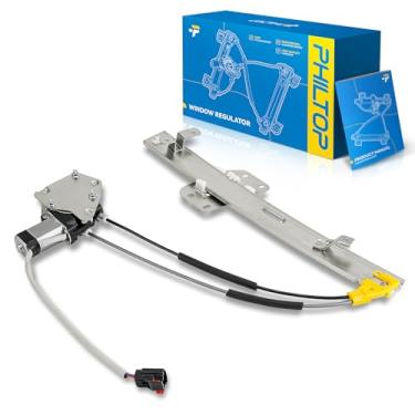 Imagem de PHILTOP Regulador de vidro elétrico dianteiro esquerdo do lado do motorista 741-768 com motor compatível com Jeep Cherokee 1997 1998 1999 2000 2001