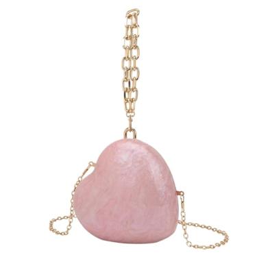 Imagem de ORKDFJ Bolsas femininas modernas de acrílico com corrente de ombro para telefone, rosa, One Size