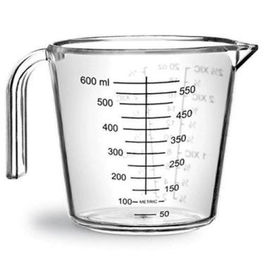 Imagem de Kit copo jarra medidor 600ml plastico pvc + bico dosador - KE HOME
