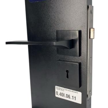 Imagem de Fechadura Porta Interna Quadrada Preta Safira União Mundial