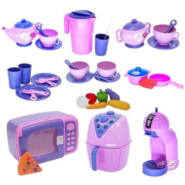 Imagem de Kit Infantil Microondas Legumes Cozinha Panelas Louça  38pç - CLICKCOM