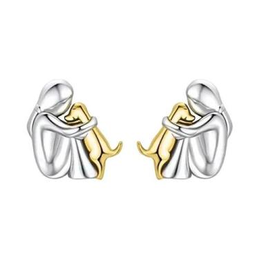 Imagem de Brincos Pequenos De Argola Em Aço Inoxidável Bicolor Ouro E Prata Com 