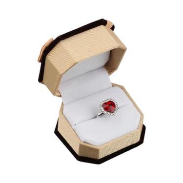 Imagem de Elegante Caixa De Presente De Veludo Para Joias, Estojo De Armazenamen