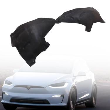 Imagem de SecosAutoparts Escudo de proteção contra respingos da roda dianteira do lado do passageiro da linha Fender Line compatível com Tesla Model X 2016-2021 Replace# 103425000H