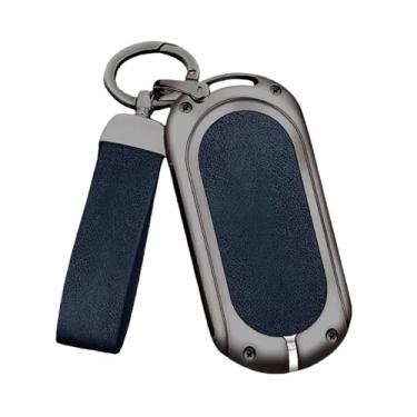 Imagem de Compatível com benz amg classe c s-class glc eqe eqs w223 x254 v297 v295 w206 s206 x206 carro liga de zinco caso chave saco escudo de metal(Gun Black Blue)