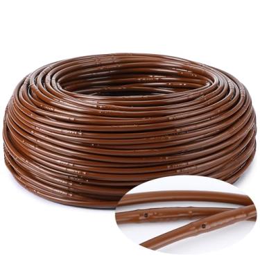 Imagem de Nuanchu Tubo de irrigação por gotejamento de 90,8 m 1/10.2 cm com espaçamento de emissor de 9,8 polegadas, tubulação de distribuição em branco, linha de gotejamento, irrigação para sistema de