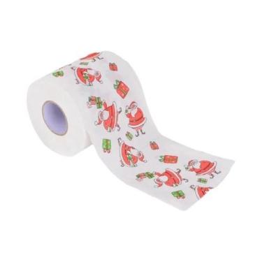 Imagem de Rolo De Papel Higiênico Festivo De Natal Com Papai Noel E Rena, Impres