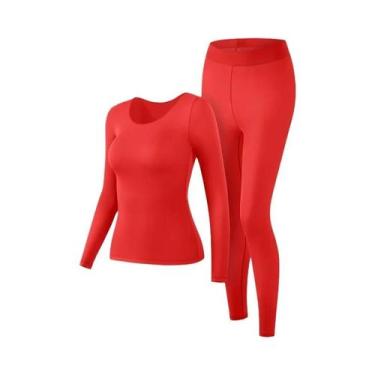 Imagem de Conjunto De Roupa Térmica Feminina Para Inverno, Lingerie Sem Costura 